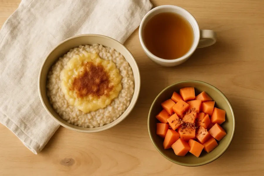 Café da manhã leve da primeira semana